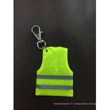 Porte-clés de gilet de sécurité de réflexion de lumière de PVC